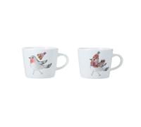 Mikasa Tipperlyhill juego de dos tazas de café espresso Robin de loza 90 ml, caja de regalo