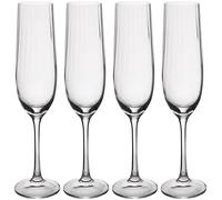 Mikasa Treviso Copas de cristal, 190 ml, juego de 4 sin plomo, copas de champán con efecto ondulado para celebraciones