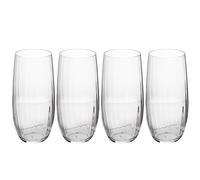 Mikasa Treviso Vaso Alto de Cristal, 400ml, Juego de 4 Vasos Finos Transparentes Sin Plomo con Efecto Ondulado para Celebraciones