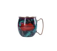 Mikasa x Sarah Arnett Moscow Mule Mug, Taza de Acero Inoxidable para Cócteles, 450ml, Taza de Doble Pared con Labios Impresos para Entretenimiento y Bares en Casa