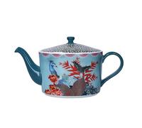 Mikasa x Sarah Arnett Tetera, Tetera de Porcelana con Tapa, Estampado Tropical para Entretenimiento, 1.1L - Caja de Regalo y Apta para Lavavajillas