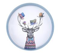 Mikasa x Tipperleyhill Bandeja Redonda para Servir, Bandeja de presentación para Alimentos y Bebidas, Elegante vajilla con Estampado de Ciervo, 40 cm