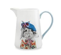 Mikasa x Tipperleyhill Jarra de China Fina, Jarra Grande para Agua, Leche y Zumo, Vajilla con Estilo con Estampado de Conejo, 1.2 l, Apta para Lavavajillas y en Caja de Regalo