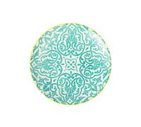 Mikasa yellow and blue geometric stoneware side plate, patterned 18cm