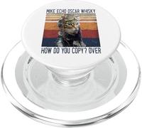 Mike Echo Oscar Whisky How Do You Copy Pilot Kitty Vintage PopSockets PopGrip para MagSafe