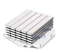 MIKEDE Neodymium Bar Magnets 25 Pack, Strong Permanent Rare Earth Magnets with Double-Sided Adhesive, Powerful Metal Neodymium Magnet for Craft, Fridge, Kitchen, Office - 60x10x3mm