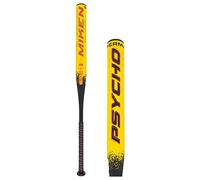 Miken Psycho SuperMax - Bate de sóftbol de lanzamiento lento de 13 pulgadas, MP13 x 1, MP13 x 1, 34 pulgadas, 30 onzas, negro, amarillo