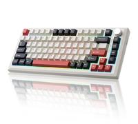 MIKIBY Y75 Teclado mecánico inalámbrico, teclado personalizado 75% intercambiable en caliente con perilla, retroiluminación RGB, teclas PBT, teclados mecánicos para juegos de 2.4 GHz/USB-C/BT5.0
