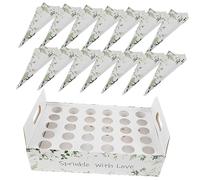 Mikikit 1 juego Soporte de Conos de Confeti para Bodas Caja de Huecos para Arroz y Decoraciones Hecho Duradero Presentación Elegante para Petalos y Dulces