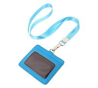 Mikikit 1 pieza Portatarjetas de Identificación con Cuerda Colgante Funda para Id para Empleados Estudiantes y Profesionales Color Azul