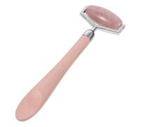 Mikikit 1 pieza Rodillo Facial de Jade Rosa Masajeador para Cuidado Compacto y Portátil Estimula la Circulación Sanguínea y la Absorción de Productos de