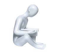 Mikikit 1 Pieza Sujetalibros Decorativo de Resina Forma de Figura Leyendo Adorno para Estanterías para Oficina y Hogar