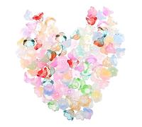 Mikikit 100 piezas Colgantes de Flores para Joyería DIY Accesorios de Bisutería Coloridos para Pulseras y Collares para Manualidades y Decoraciones