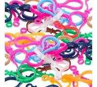 Mikikit 100 piezas Ganchos de Langosta de Plástico para Accesorios de Llaveros Clips de DIY para Joyería y Proyectos