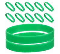Mikikit 100 Pulseras Elásticas de Silicona Verde para Eventos Deportivos y Fiestas Tamaño Ajustable Unisex Bandas Deportivas Cómodas para Camping y Celebraciones del Día de San Patricio
