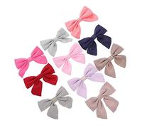 Mikikit 10piezas Horquilla de Golondrina para Niñas Material de Algodón y Lino Accesorios de Peinado para Niñas Pequeñas para Fiesta o Uso Diario