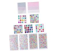 Mikikit 11Hojas Pegatinas de Diamantes de Imitación para Calcomanías Autoadhesivas de Gemas Acrílicas para Decoración DIY Sin Residuos para Cumpleaños y Manualidades
