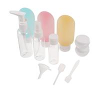 Mikikit 11piezas Botellas de Viaje Rellenables para Líquidos Pequeñas Botellas de Plástico para Cosméticos Cuidado Piel y Loción Viajes Avión