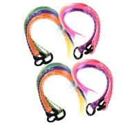 Mikikit 12 Extensiones de Cabello Trenzado Bandas Elásticas Accesorios para Cosplay y Carnaval Colores Brillantes Mezclados 6 Tonos Variados 12 Piezas Postizos para Trenzas y Fiestas