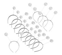 Mikikit 12 Piezas Diademas Antena Marciana con Bolas Plateadas de Espuma Accesorios Brillantes para Fiesta y Disfraz Espacial Sujetadores Antideslizantes para Mujer y Niña