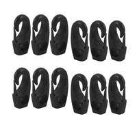 Mikikit 12 Piezas Gancho de Cordón Elástico Marino para Canoa, Ganchos Elásticos para Cuerdas Marinas, Negro, Nylon, Ligero, Soporte para Amarre de Cubierta, para Shock Cord y Cuerdas