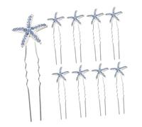 Mikikit 12 piezas Horquillas Cristales Forma de Estrella de Mar Azules para Novia y Damas de Honor Accesorios Elegantes para Bodas y Playa