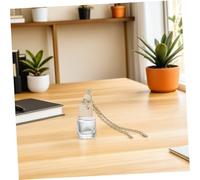 Mikikit 12 piezas Unidades Botellas de Aroma Colgantes de Vidrio con Tapa de Madera para Perfume y Aceite Esencial Decorativas y para Coche y Hogar