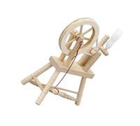 Mikikit 12 Rueda Textil de Madera Vintage Máquina de Bobinado Manual Creativa para Decoración de Casas de Muñecas Accesorio Artesanal Coleccionable