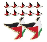 Mikikit 12PCS pin de esmalte con bandera palestina y símbolo de de la, broches metálicos para bolsos y camisas en concentraciones pacíficas y eventos de graduación
