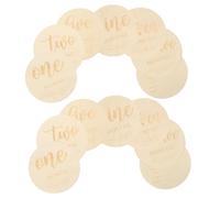 Mikikit 14 piezas Discos de Madera para Mensuales de Cartas de Signo para Nacidos Accesorios Fotográficos para Momentos de Crecimiento