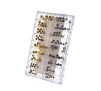 Mikikit 140 Piezas Accesorios para Reloj Resistente al Agua Tubos y Varillas Metálicas Surtido en Caja Plástica 18 Compartimentos para Reparación Profesional de Relojes de Cuarzo