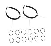 Mikikit 15 Piezas Unidades Diademas Elásticas con Resorte Negras para Mujer y Niña Accesorios Flexibles para Cabello Cómodos para Uso Diario y Fiestas Kit Diy para Personalizar Peinados