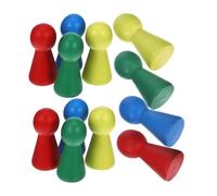 Mikikit 16 Piezas Peones de Madera Pequeños Multicolor para Mesa Ajedrez Damas Accesorios Portátiles para Adultos