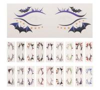 Mikikit 19 Piezas Pegatinas de Cara de Calabaza y Telaraña para Halloween, Maquillaje Facial de Pvc Fácil Remoción, Diseño Único para Fiestas al Aire Libre y Mascaradas
