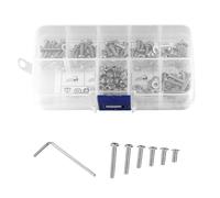 Mikikit 190 Tornillos y Tuercas de Acero Inoxidable 190 Piezas Juego Surtido Diseño de Rosca y Buena Estabilidad Estuche Transparente para Trabajos Electrónicos Madera