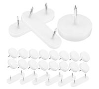 Mikikit 1juego Clavos De Plástico para Muebles Ovalados y Redondos Clavos Doble Cabeza y Redondos para Patas De Sillas Reducción De Ruido y Protección De Suelos para Muebles Interiores