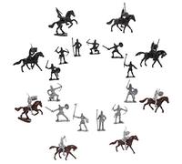 Mikikit 1Juego Conjunto de Mini Figuras de Caballeros Medievales y Soldados Miniatura Decorativas y Resistentes para rol y Micro