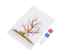 Mikikit 1Juego Revelación de Género con Árbol de Dactilares para Shower Kit Creativo de Firmas para Celebraciones Incluye Cartel