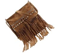 Mikikit 1Pieza Bolsa de Hombro de Terciopelo con Borlas y Remaches Bolso Hombro Elegante y para y para Mujeres cualquier Ocasión