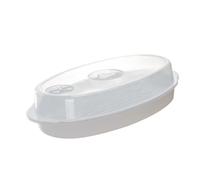 Mikikit 1pieza Plato de Vapor con Tapa para Microondas Vaporera Multifuncional para Cocinar y Calentar Pescado Panes y Verduras Seguro Fácil de Usar y Regalo para Hogar