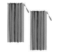 Mikikit 2 Cortinas Ignífugas Para Chimenea Resistentes Al Fuego Barrera Protectora Malla Decorativa Cortina Colgante Para Estufa De Leña Color Negro