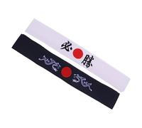 Mikikit 2 Diademas Japonesas Estilo Bushido de Algodón 100X5Cm Absorbentes y Transpirables para Ejercicios y Deportes Diseño Creativo y Artesanal