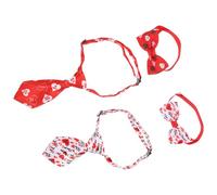 Mikikit 2 Juegos de Pajaritas para Mascotas Ajustables de San Valentín Pajarita Estampada para Perros Pequeños Accesorios Decorativos Lavables para Fiestas y Eventos Obsequios