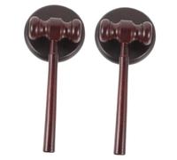 Mikikit 2 Juegos Martillos de Juez de Madera con Bloque Juguetes Seguros para Bordes Suaves Accesorios Versátiles para Disfraces rol Jurídico