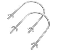 Mikikit 2 Pcs Ganchos en U para Soporte de Ruedas de Radiador de Aceite - Perno de Fijación Universal para Base de Calefactor Eléctrico - Kit de Montaje de Acero Resistente con Tuercas de Aletas