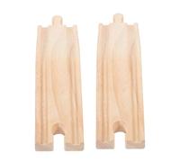 Mikikit 2 Piezas Accesorios de Madera para Vías de Tren Rampas para Pistas Estables y Educativas de Madera para Construcción de Circuitos Juguete de Desarrollo Manual y Social