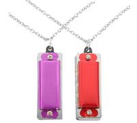 Mikikit 2 Piezas Colgante de Armónica Mini Tonos Armónica Pequeña para Obsequio de Juguete Musical Colecciones Color Aleatorio