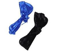 Mikikit 2 Piezas Durag de Poliéster Elástico Diseño Pirata con Larga Banda para Cabeza Transpirable y Gorra Unisex para Ciclismo y Senderismo Negro