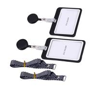 Mikikit 2 piezas Funda para Tarjetas de Identificación con Lanyard Protector Transparente de Tarjetas para Empleados Estudiantes y Profesionales Resistente y de Limpiar