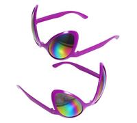 Mikikit 2 Piezas gafas extraterrestres apoyos de de fotos adulto sorbo gafas de sol de disfraces de halloween gafas de sol cara pequeña Educación física Púrpura